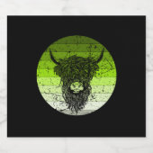 Scottish Highland Cattle Retro Bierflaschenetikett (Einzelnes Label)