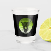 Scottish Highland Cattle Retro Schnapsglas (Vorderseite)