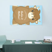 Scottish Highland Cow Baby Shower Blue Banner (Messeveranstaltung)