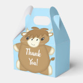 Scottish Highland Cow Baby Shower Blue Geschenkschachtel (Rückseite)