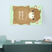 Scottish Highland Cow Baby Shower Green Banner (Messeveranstaltung)