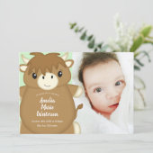Scottish Highland Cow Baby Shower Green Einladung (Stehend Vorderseite)