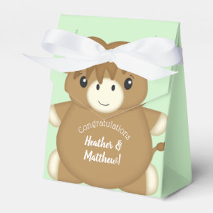Scottish Highland Cow Baby Shower Green Geschenkschachtel