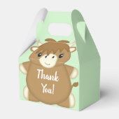 Scottish Highland Cow Baby Shower Green Geschenkschachtel (Rückseite)