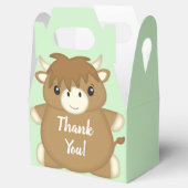 Scottish Highland Cow Baby Shower Green Geschenkschachtel (Geöffnet)