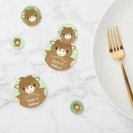 Scottish Highland Cow Baby Shower Green Konfetti