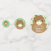 Scottish Highland Cow Baby Shower Green Konfetti (Vorderseiten)