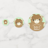 Scottish Highland Cow Baby Shower Green Konfetti (Rückseiten)