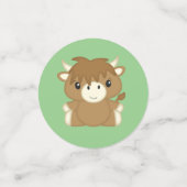 Scottish Highland Cow Baby Shower Green Konfetti (Klein Vorderseite)