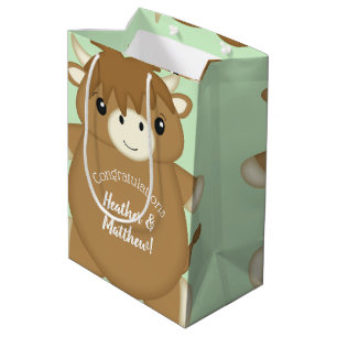 Scottish Highland Cow Baby Shower Mittlere Geschenktüte