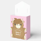 Scottish Highland Cow Baby Shower Pink Geschenkschachtel (Geöffnet)