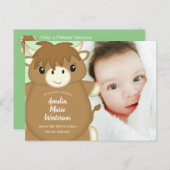 Scottish Highland Cow Baby Shower Postkarte (Vorne/Hinten)