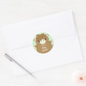 Scottish Highland Cow Baby Shower Runder Aufkleber (Umschlag)