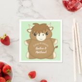 Scottish Highland Cow Baby Shower Serviette (Beispiel)