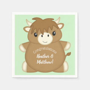 Scottish Highland Cow Baby Shower Serviette