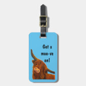 Scottish Highland Cow Bag Tag Gepäckanhänger (Vorderseite vertikal)