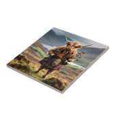 Scottish Highland Cow Bagpiper,  Fliese (Seite)