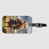 Scottish Highland Cow Bagpiper, Gepäckanhänger (Vorderseite (Horizontal))