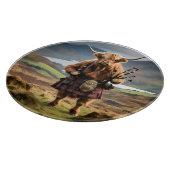 Scottish Highland Cow Bagpiper, Schneidebrett (Ecke)