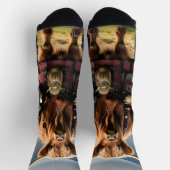 Scottish Highland Cow Bagpiper,  Socken (Oben)