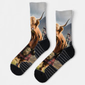 Scottish Highland Cow Bagpiper,  Socken (Links)