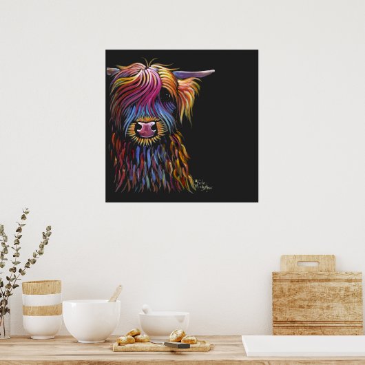 Scottish Highland Cow ' Blume PoT ' von Shirley M Poster (Küche)