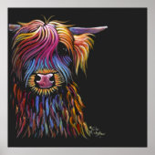 Scottish Highland Cow ' Blume PoT ' von Shirley M Poster (Vorne)