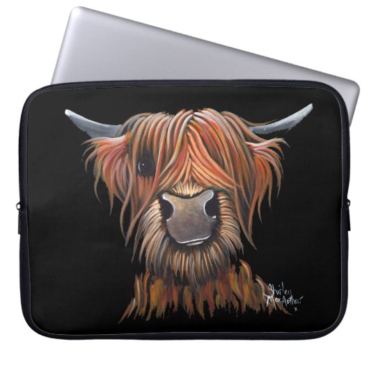 Scottish Highland Cow 'BRUCE' Laptop Sleeve (Vorderseite)