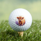 Scottish Highland Cow Calf Lila Wildblumen Golfball (Insitu T-Shirt)