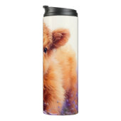 Scottish Highland Cow Calf Lila Wildblumen Thermosbecher (Nach rechts gedreht)