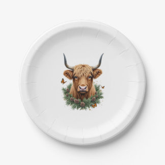 Scottish Highland Cow Cattle Hairy Cow Christmas W Pappteller