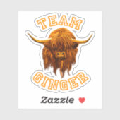 Scottish Highland Cow Celebrates Team Ginger Aufkleber (Blatt)