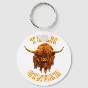 Scottish Highland Cow Celebrates Team Ginger Schlüsselanhänger
