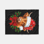 Scottish Highland Cow Christmas Funny Cow Lover Xm Fleecedecke (Vorderseite (Horizontal))