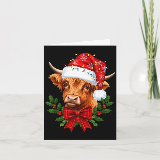 Scottish Highland Cow Christmas Funny Cow Lover Xm Karte (Vorderseite)