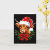 Scottish Highland Cow Christmas Funny Cow Lover Xm Karte (Gelbe Blume)