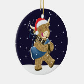 Scottish Highland Cow Christmas Piper Keramik Ornament (Rechts)