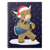 Scottish Highland Cow Christmas Piper Notizblock (Vorderseite)