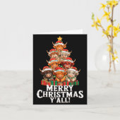 Scottish Highland Cow Christmas Tree Funny Cow Lov Karte (Gelbe Blume)