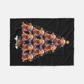 Scottish Highland Cow Christmas Tree Lights Xmas C Fleecedecke (Vorderseite (Horizontal))