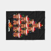 Scottish Highland Cow Christmas Tree Lights Xmas P Fleecedecke (Vorderseite (Horizontal))
