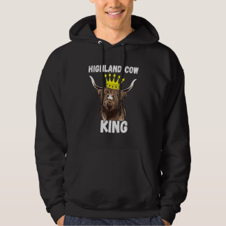 Scottish Highland Cow Crown Highland Cow King Hair Hoodie