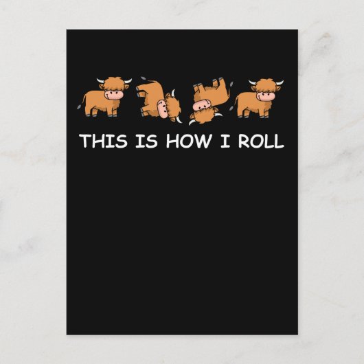 Scottish Highland Cow Gift This Is How I Roll Postkarte (Vorderseite)
