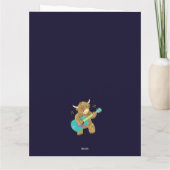 Scottish Highland Cow Gitarrist Rock Aye The Moo! Karte (Rückseite)