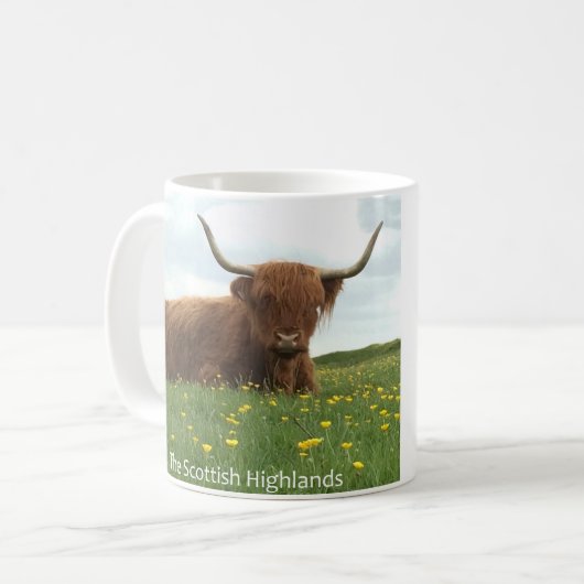 Scottish Highland Cow Kaffeetasse (Vorderseite Links)