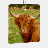 Scottish Highland Cow Keramikornament (Rechts)
