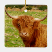 Scottish Highland Cow Keramikornament (Rückseite)