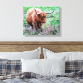 Scottish Highland Cow Leinwand (Insitu (Schlafzimmer))