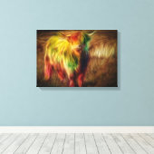 Scottish Highland Cow Leinwand (Insitu (Holzboden))