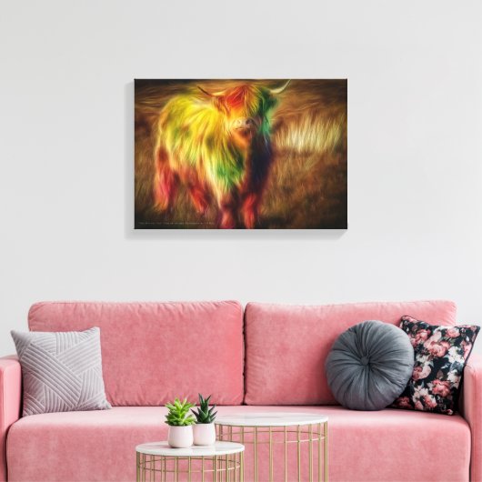 Scottish Highland Cow Leinwand (Insitu (Wohnzimmer))